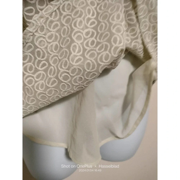 LOFT Size XSmall Bone Black Trim Sleeveless Lined Blouse Top - Picture 4 of 8